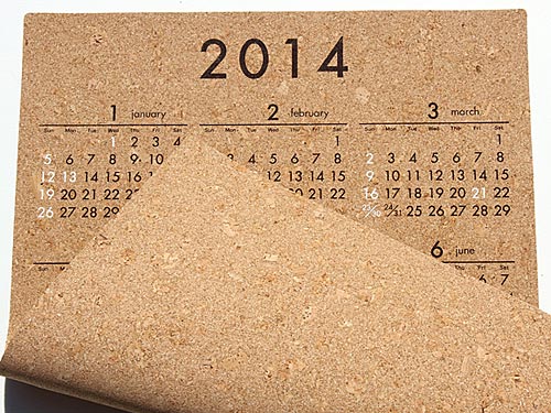 2014年リサイクルコルクカレンダー